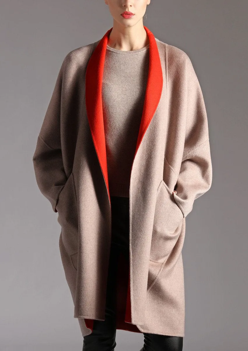 100% cashmere reversible handmade coat