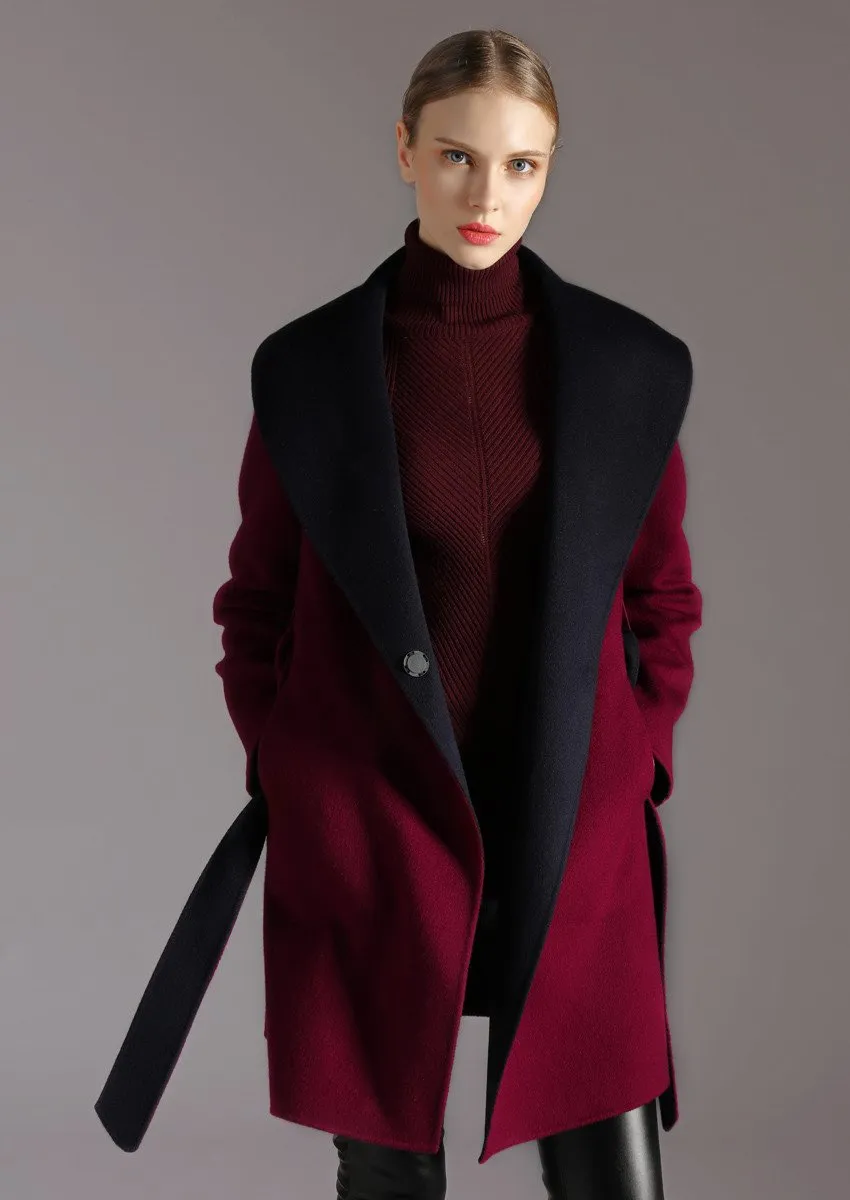 100% cashmere reversible handmade coat