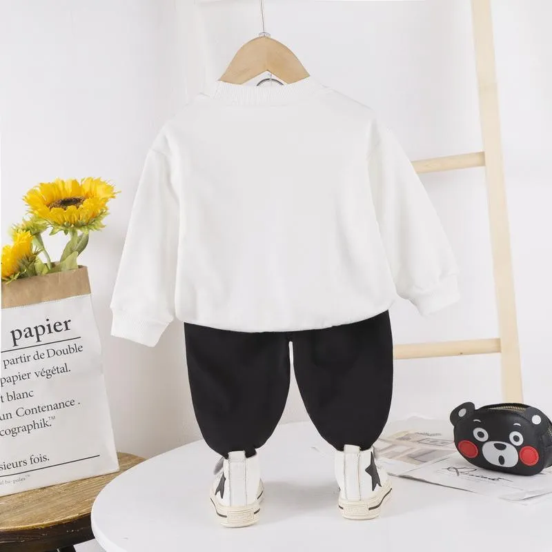 2-piece Cartoon Design Sweatshirts & Pants for Children Boy