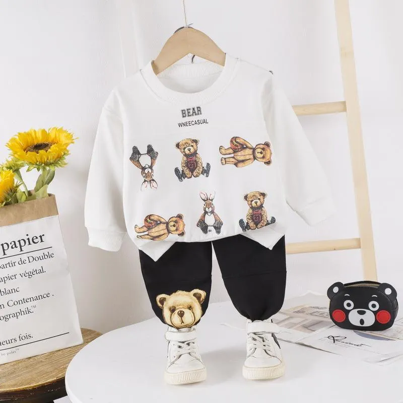 2-piece Cartoon Design Sweatshirts & Pants for Children Boy