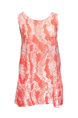 A-line Sun Dress - Peach & White