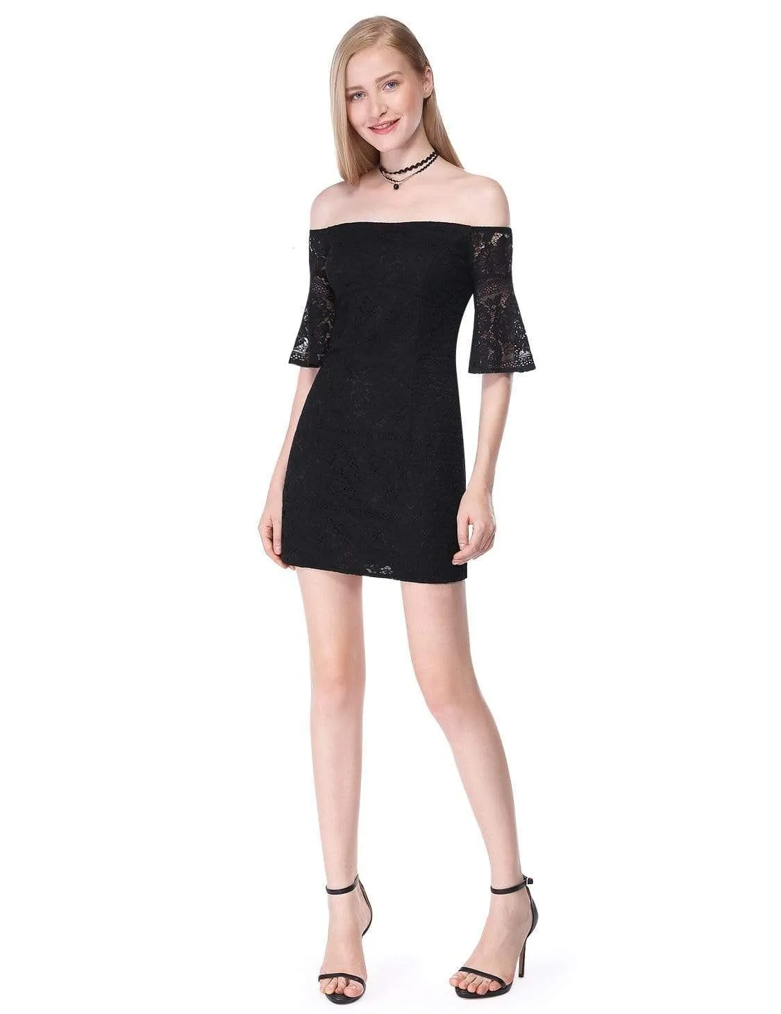 Alisa Pan Sexy Off Shoulder Little Black Dress