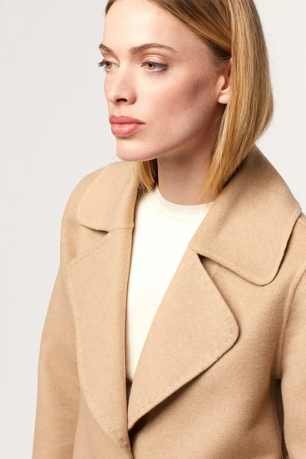 Beige cashmere coat