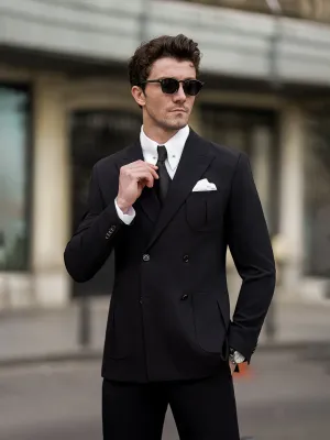 Black Double Breasted Suit 2-Piece