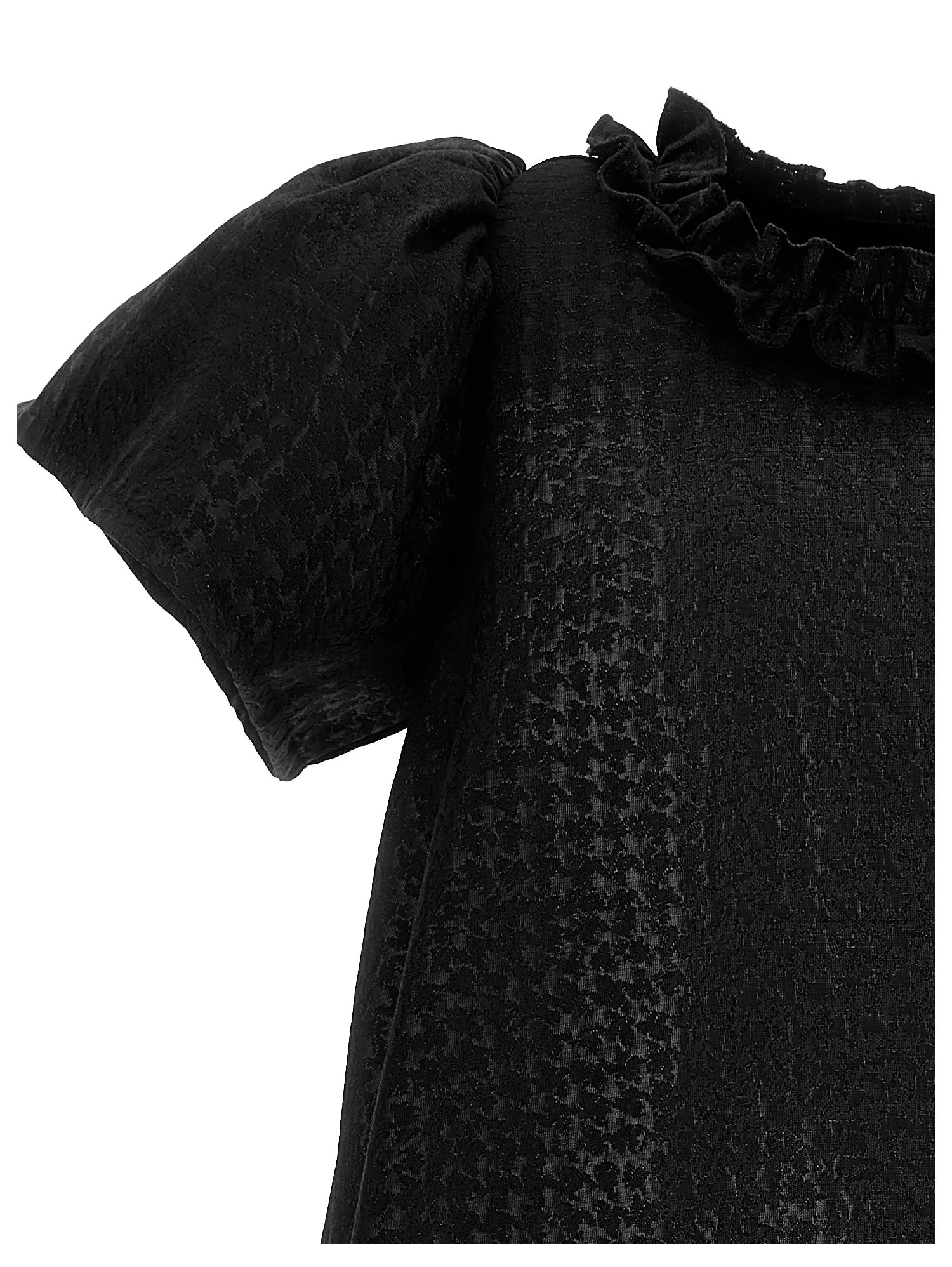 Black Jacquard Houndstooth Dress