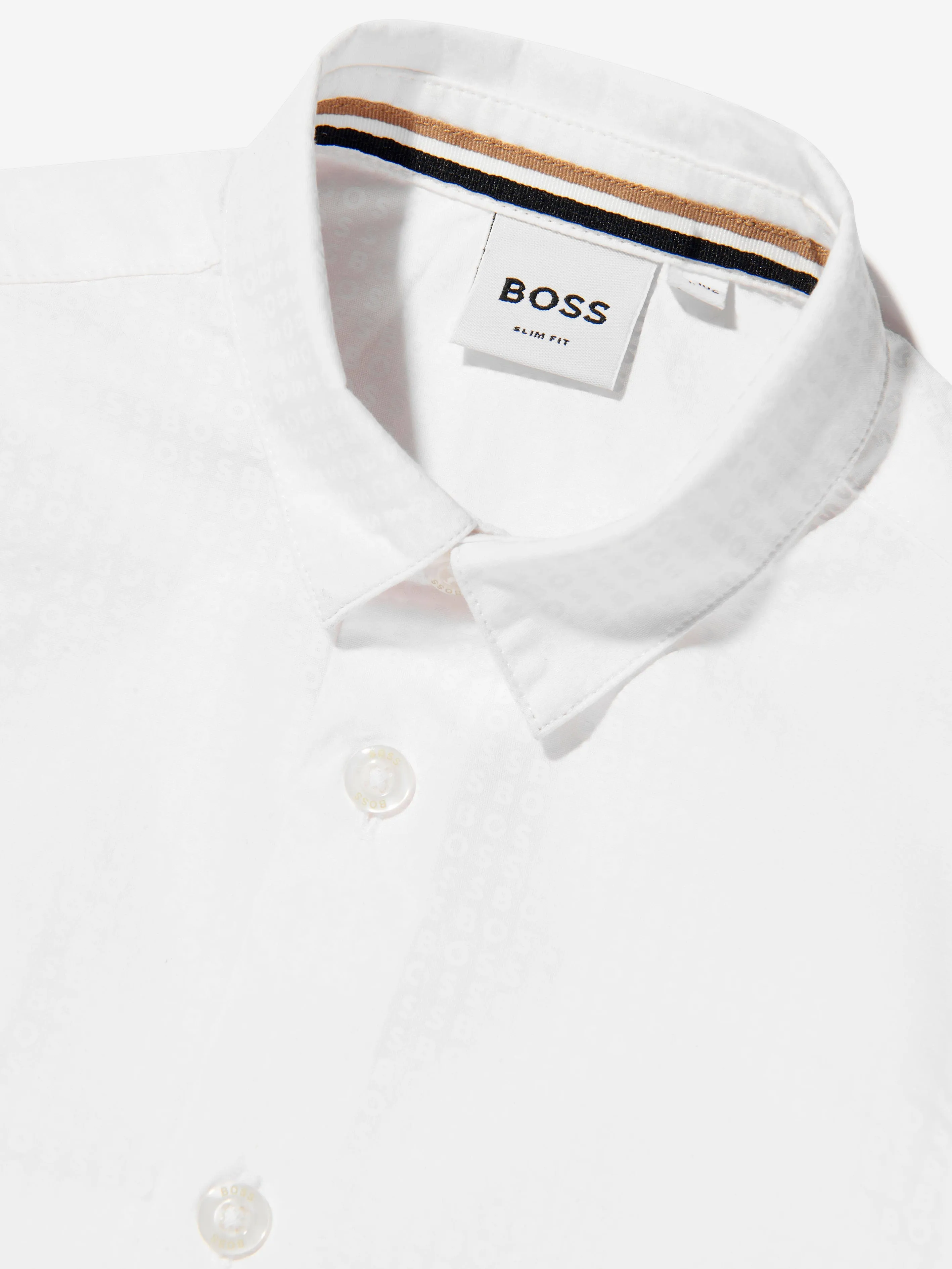 BOSS Boys Long Sleeve Slim Fit Shirt