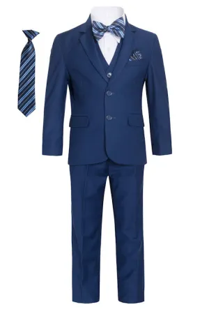 Boys' Slim Fit Suit 7-Piece Formal Set - Light Navy