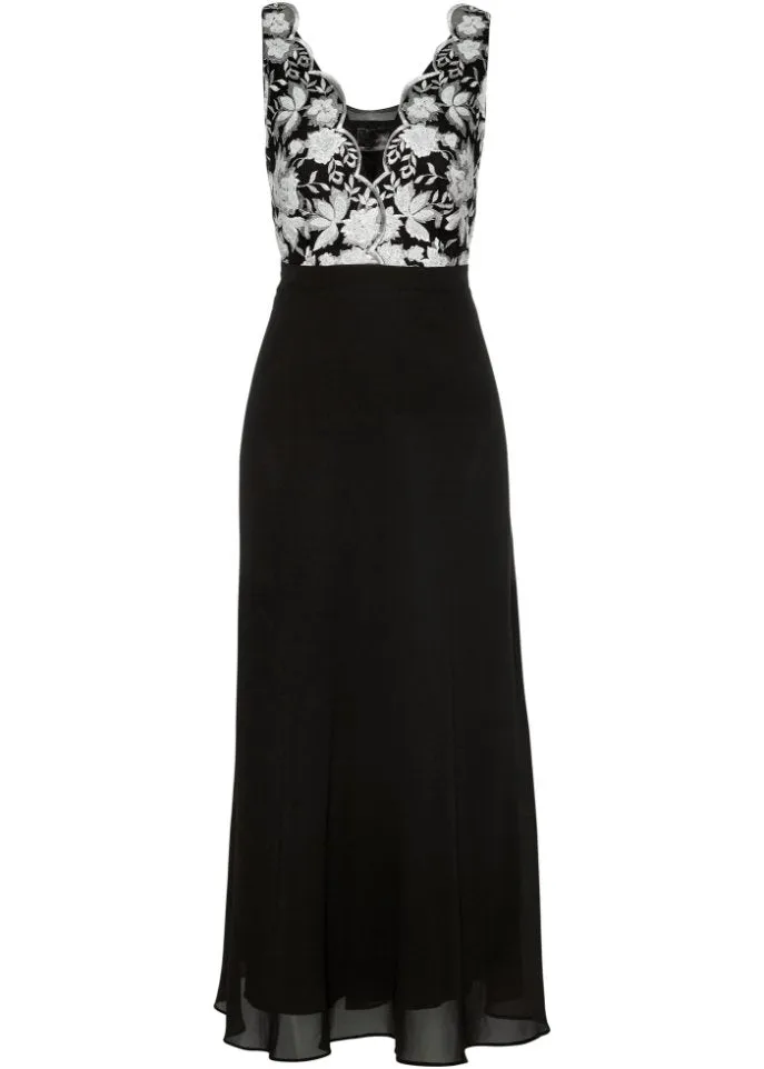 Bpc Selection Sequin Embroidered Chiffon Dress, Black