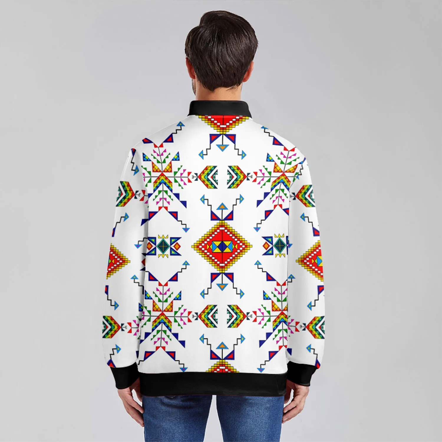 Buffalo Jump White Zippered Collared Lightweight Jacket