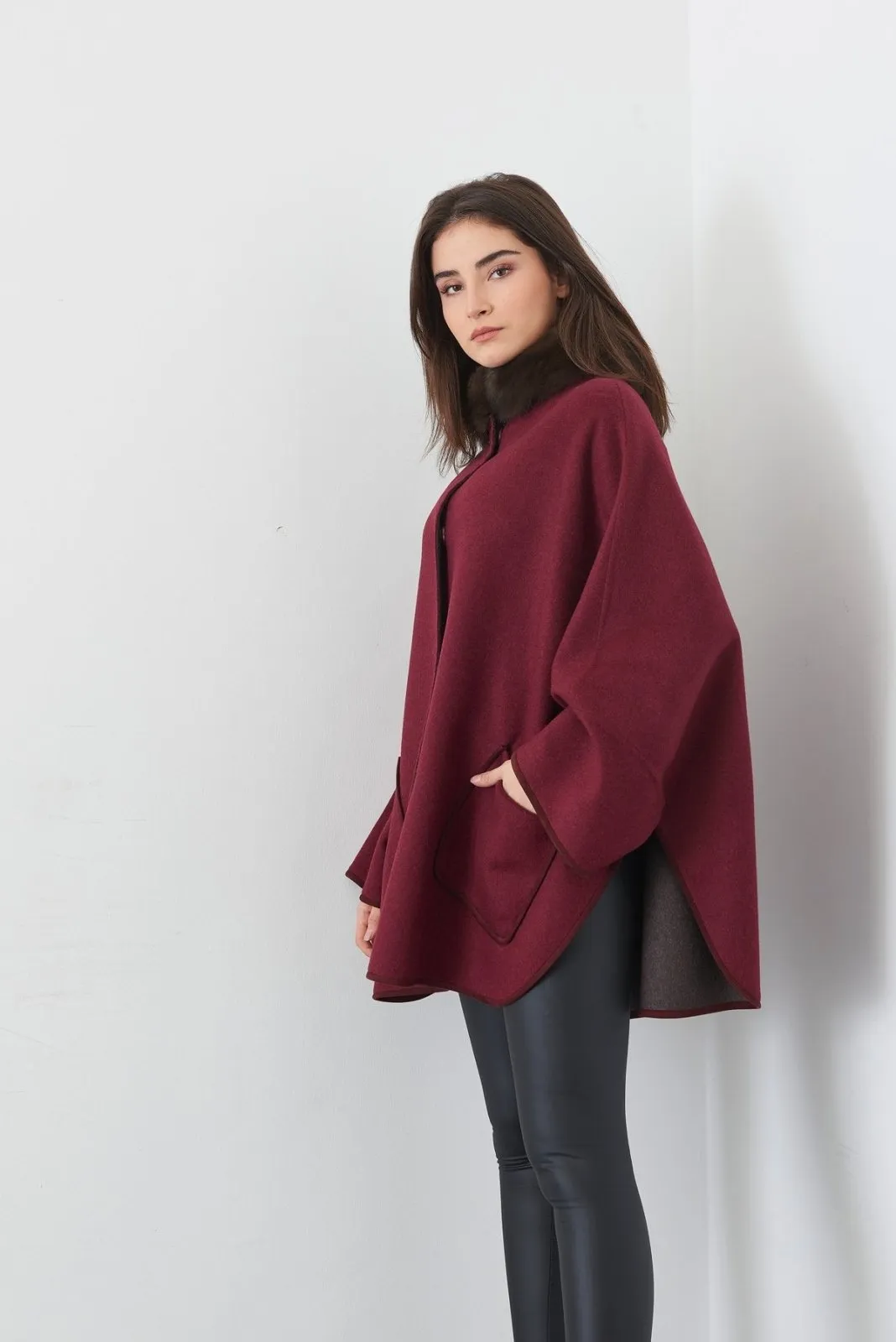 Burgundy Wool Coat