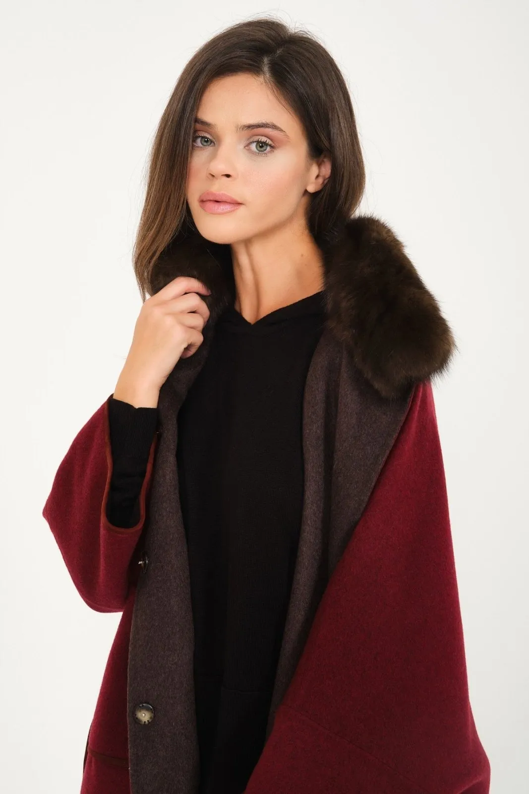 Burgundy Wool Coat