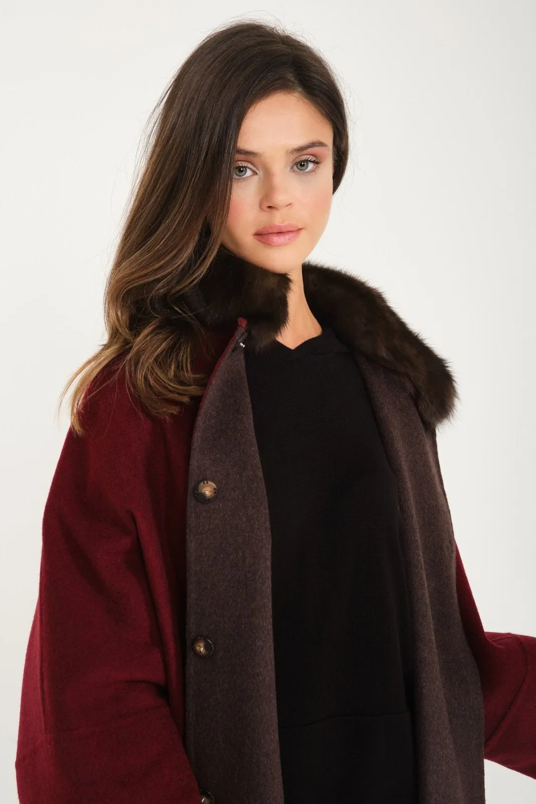 Burgundy Wool Coat