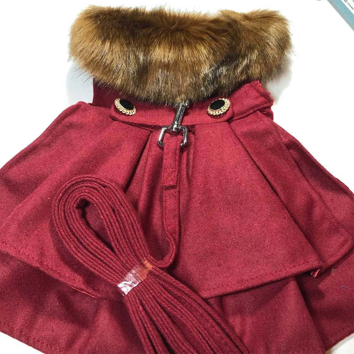 Burgundy Wool Harness Coat