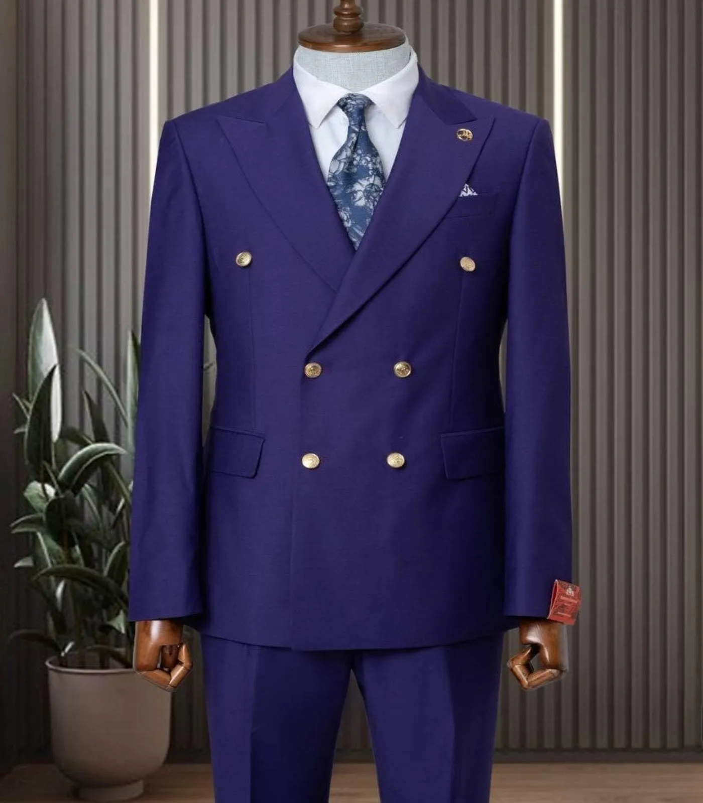 Classic Navy Blue Double Breasted Suit