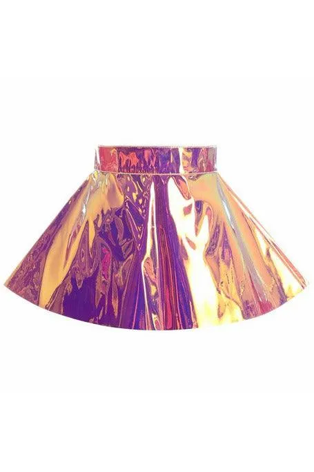 Daisy Corsets Rainbow Gold Holo Skater Skirt