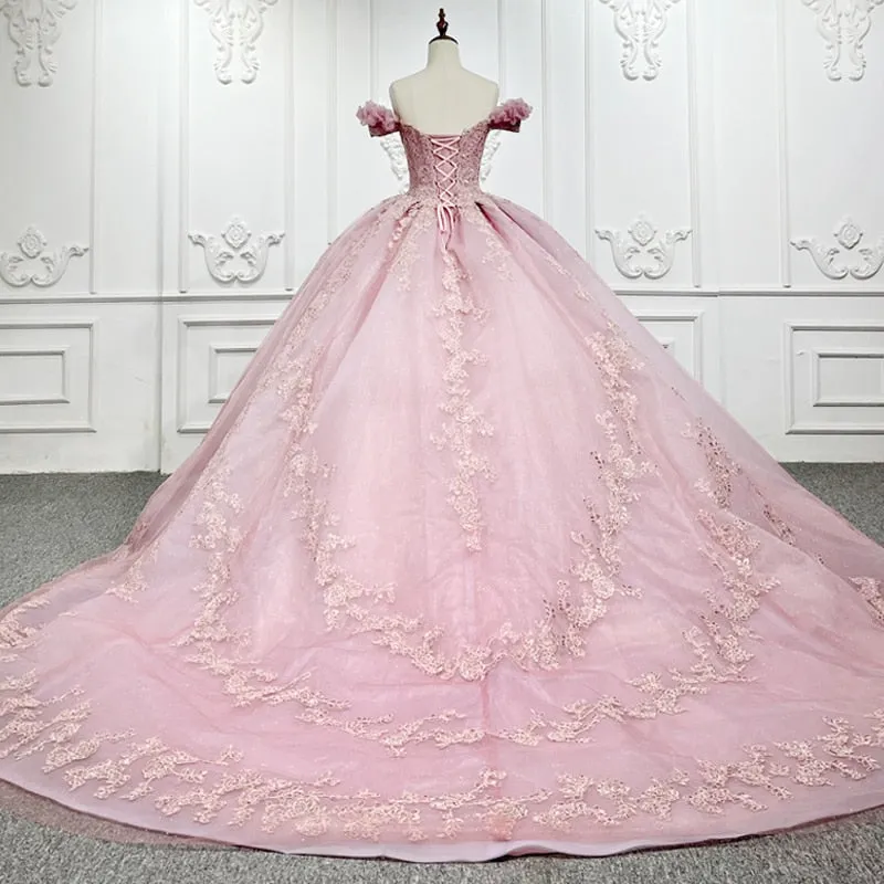 Exquisite Pink Ball Gown Dress