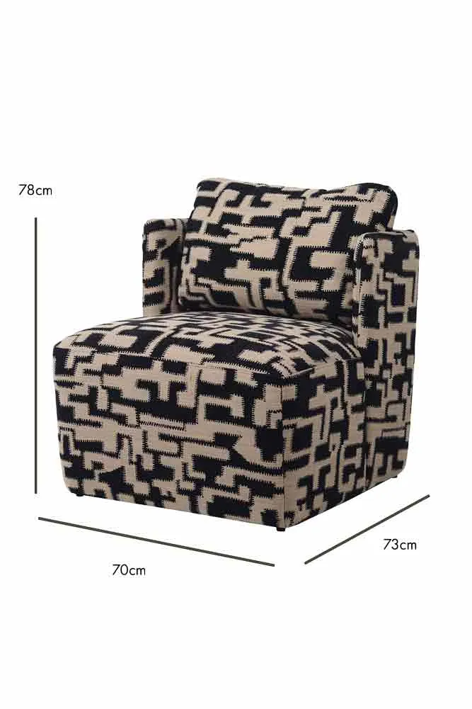 Fabulous Monochrome Pattern Club Chair