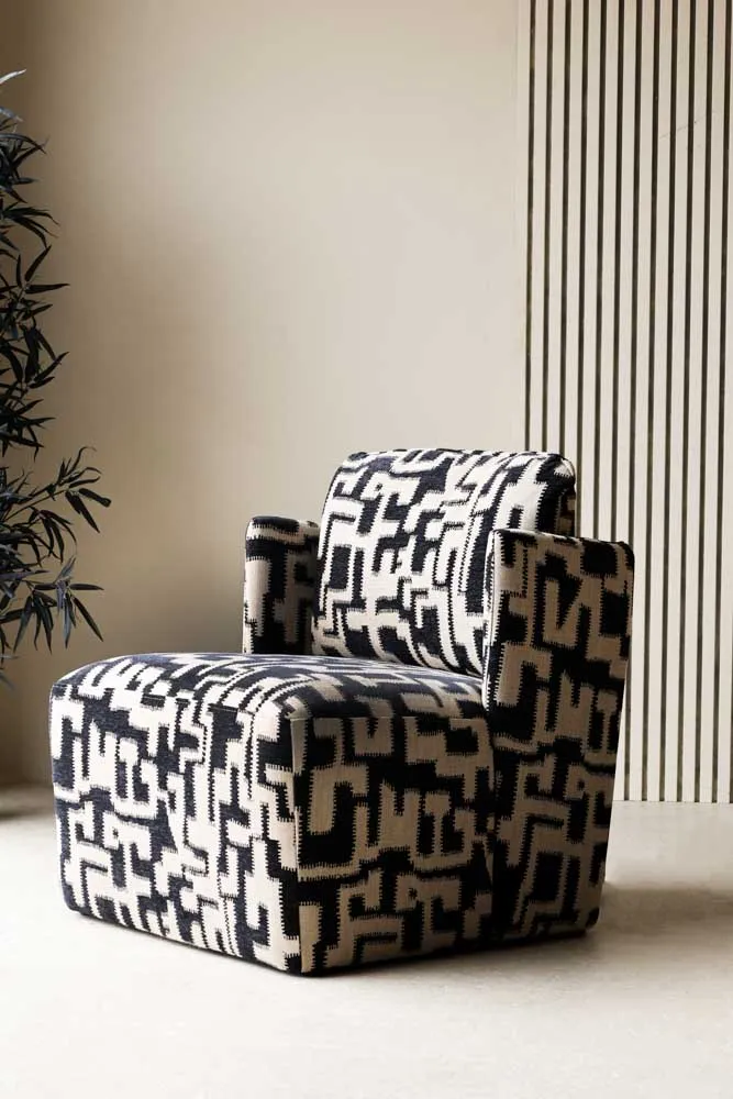 Fabulous Monochrome Pattern Club Chair