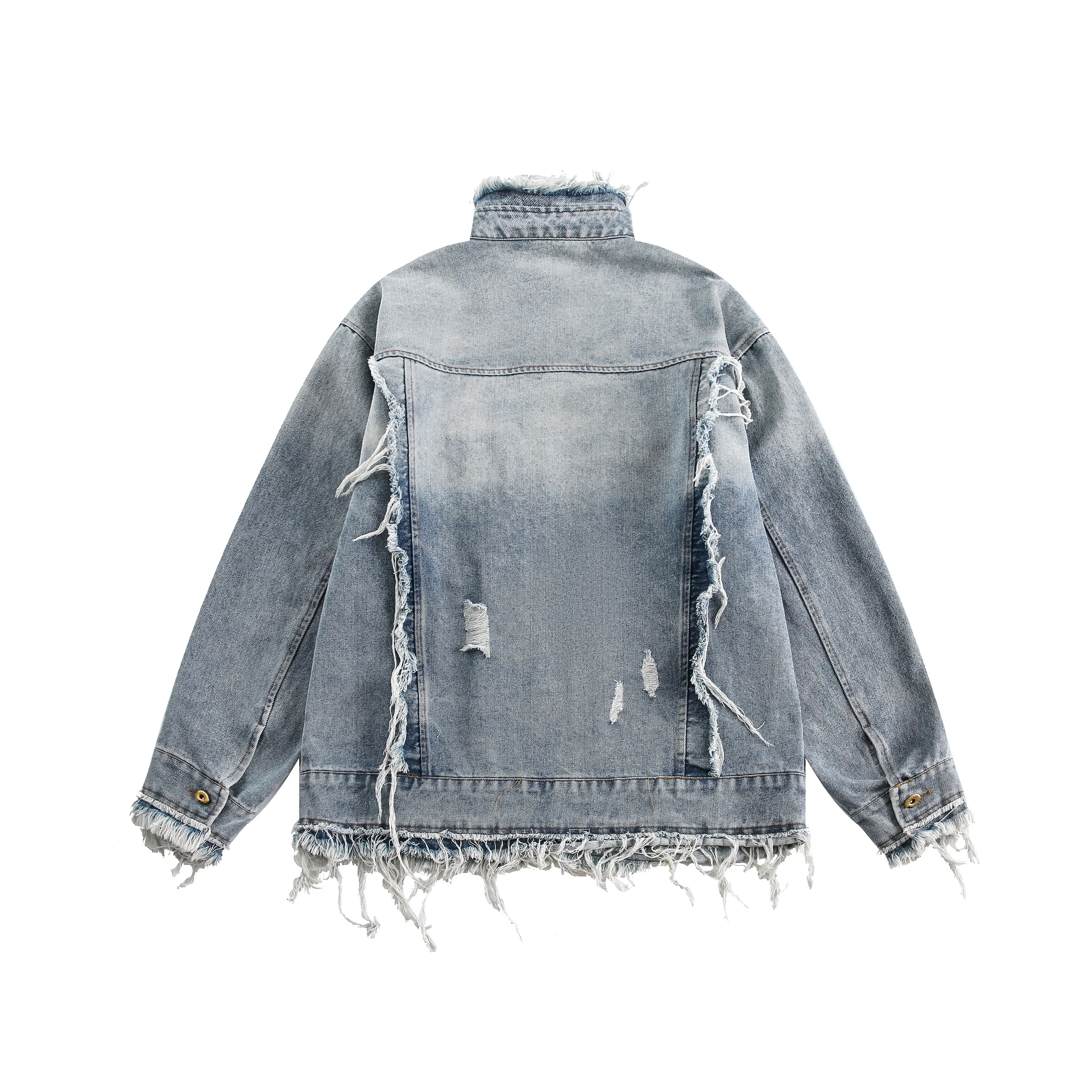 Faire Echo Vintage Washed Fringe Flight Jacket