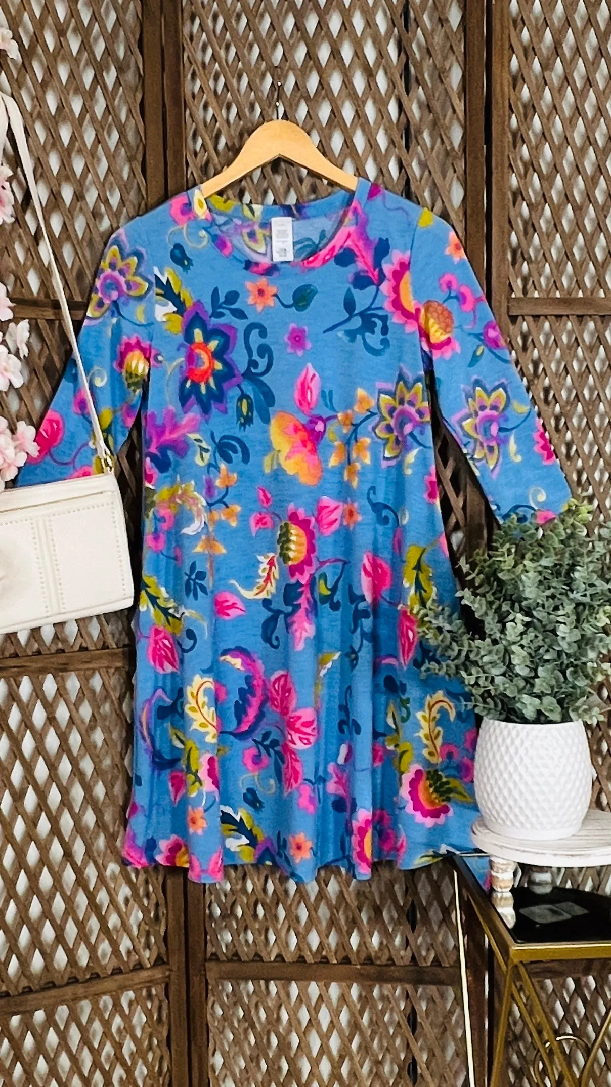 Floral 3/4 Sleeve Dress