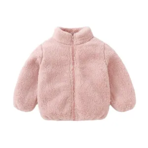 Fluffy Teddy Jacket - Pink