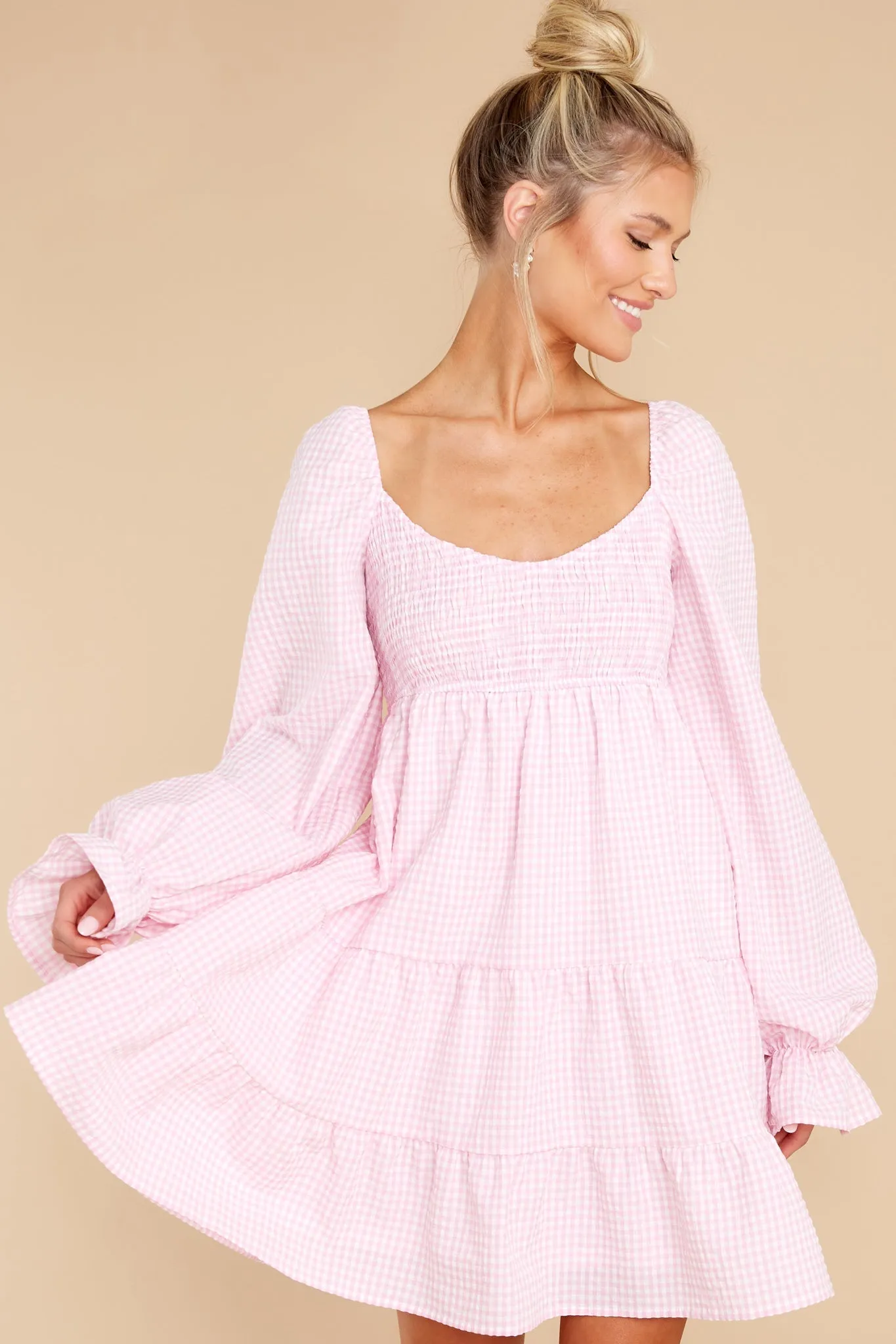 For My Darling Pink Gingham Dress