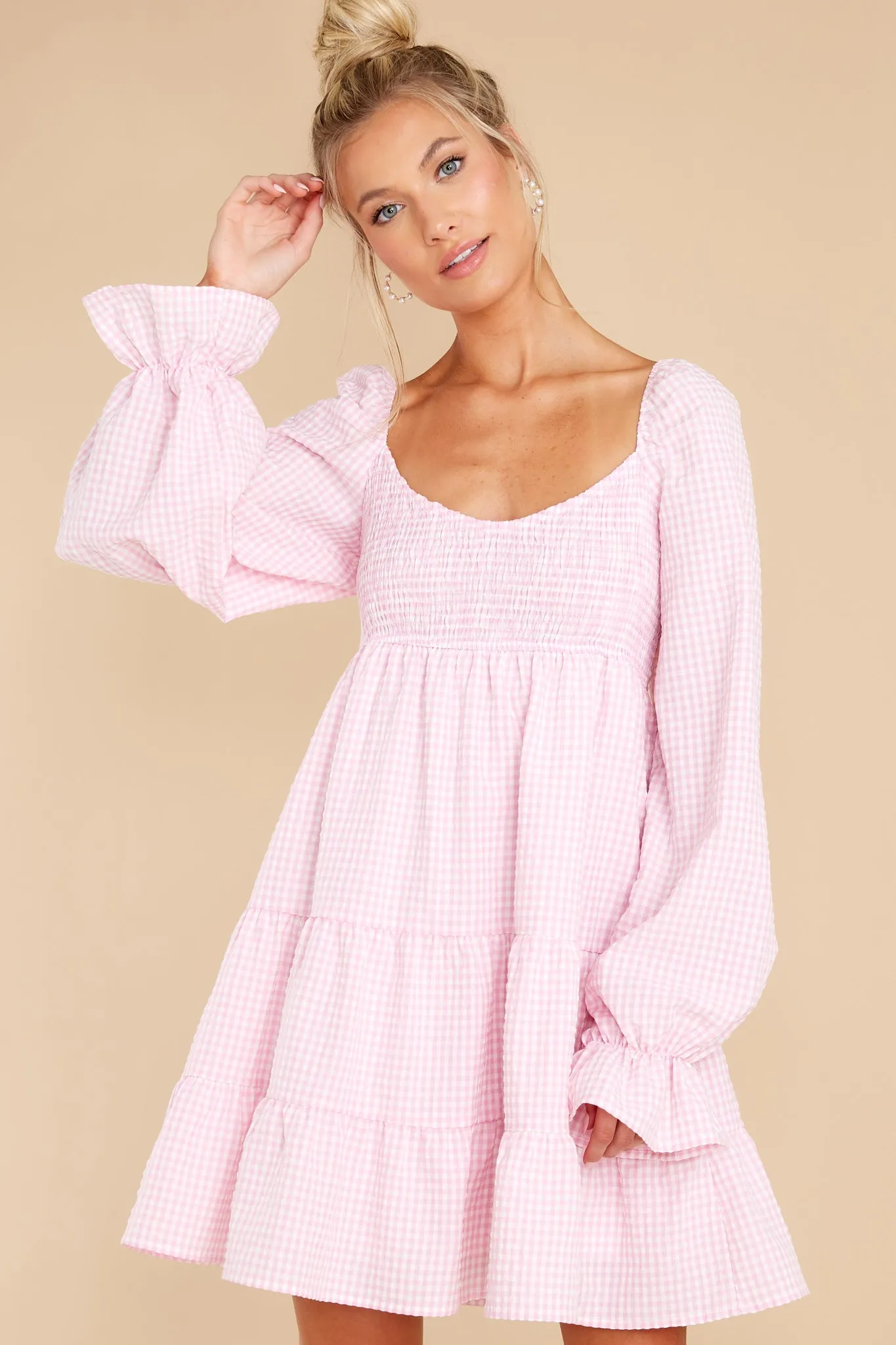 For My Darling Pink Gingham Dress