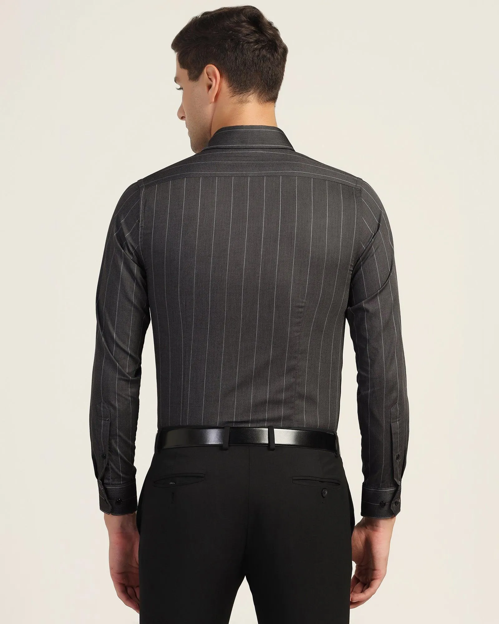 Formal Black Stripe Shirt - Orbit