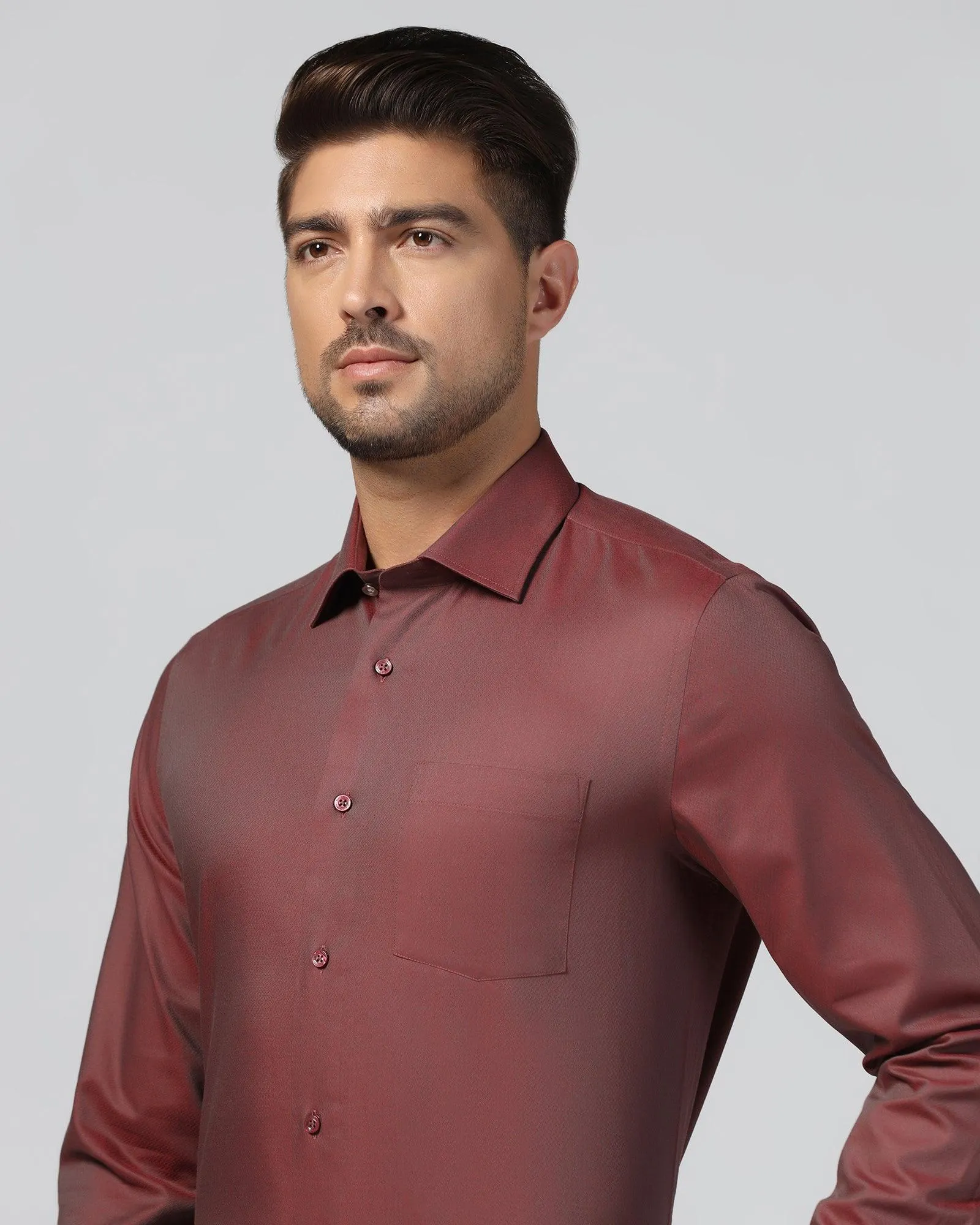 Formal Red Textured Shirt - Jim