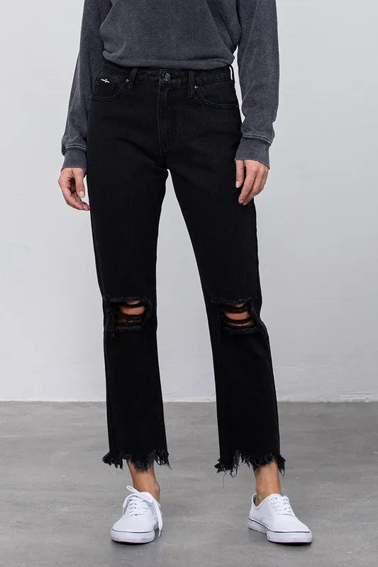 Frayed Straight Leg Jeans *Online Only*