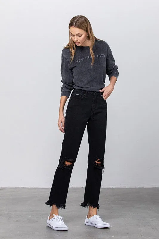 Frayed Straight Leg Jeans *Online Only*