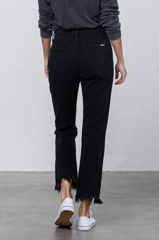 Frayed Straight Leg Jeans *Online Only*