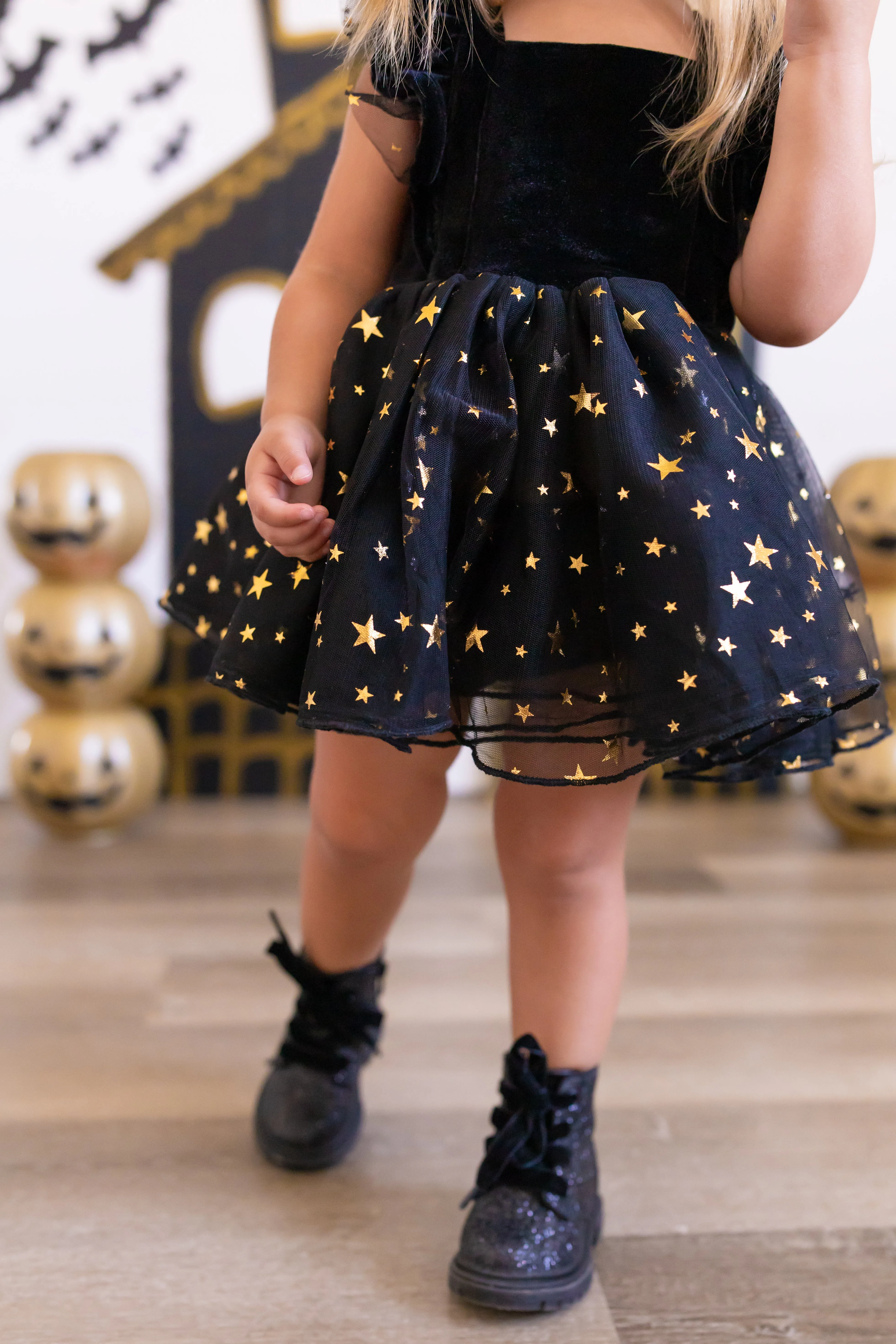 Gold Star Dress & Bloomer Set