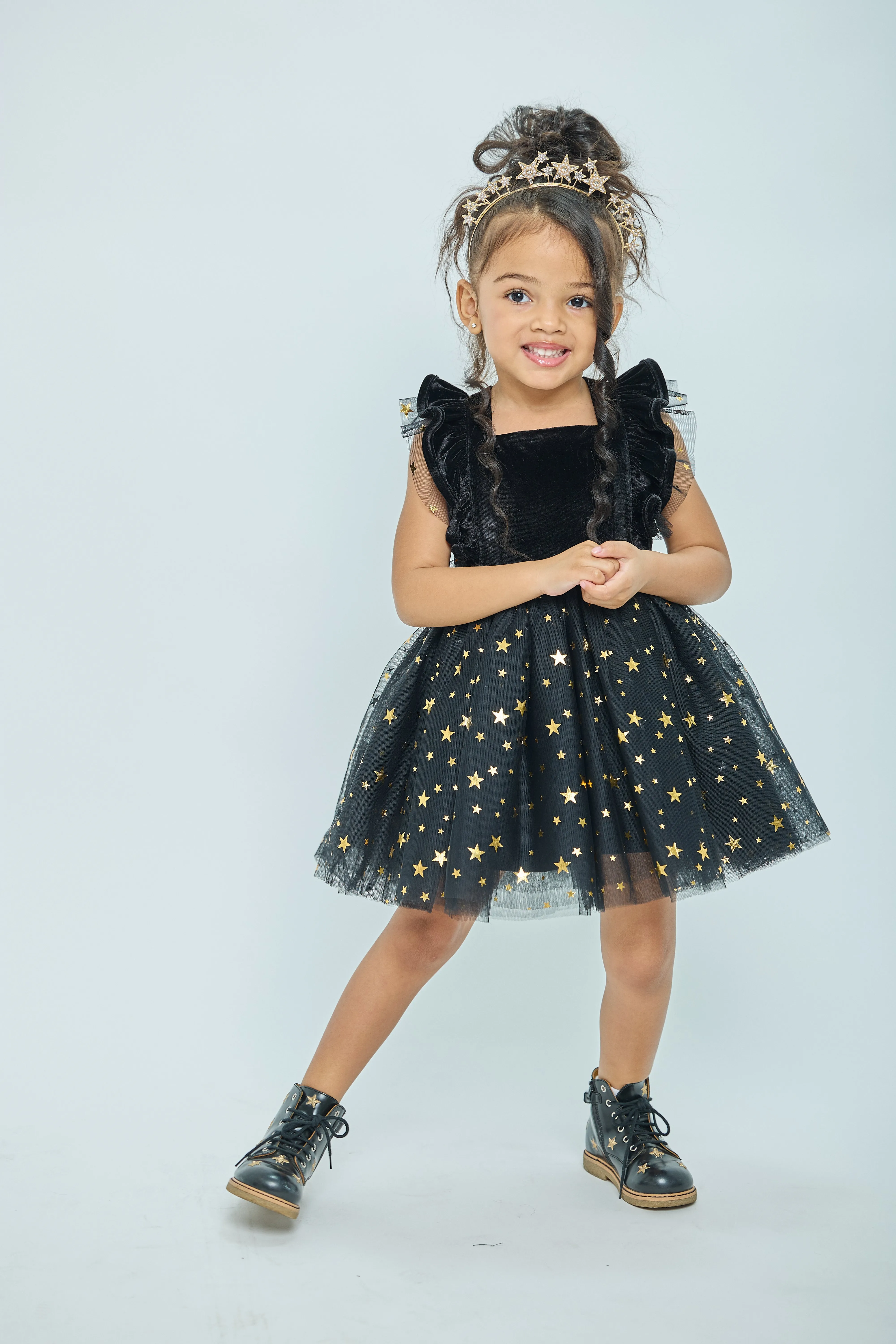 Gold Star Dress & Bloomer Set