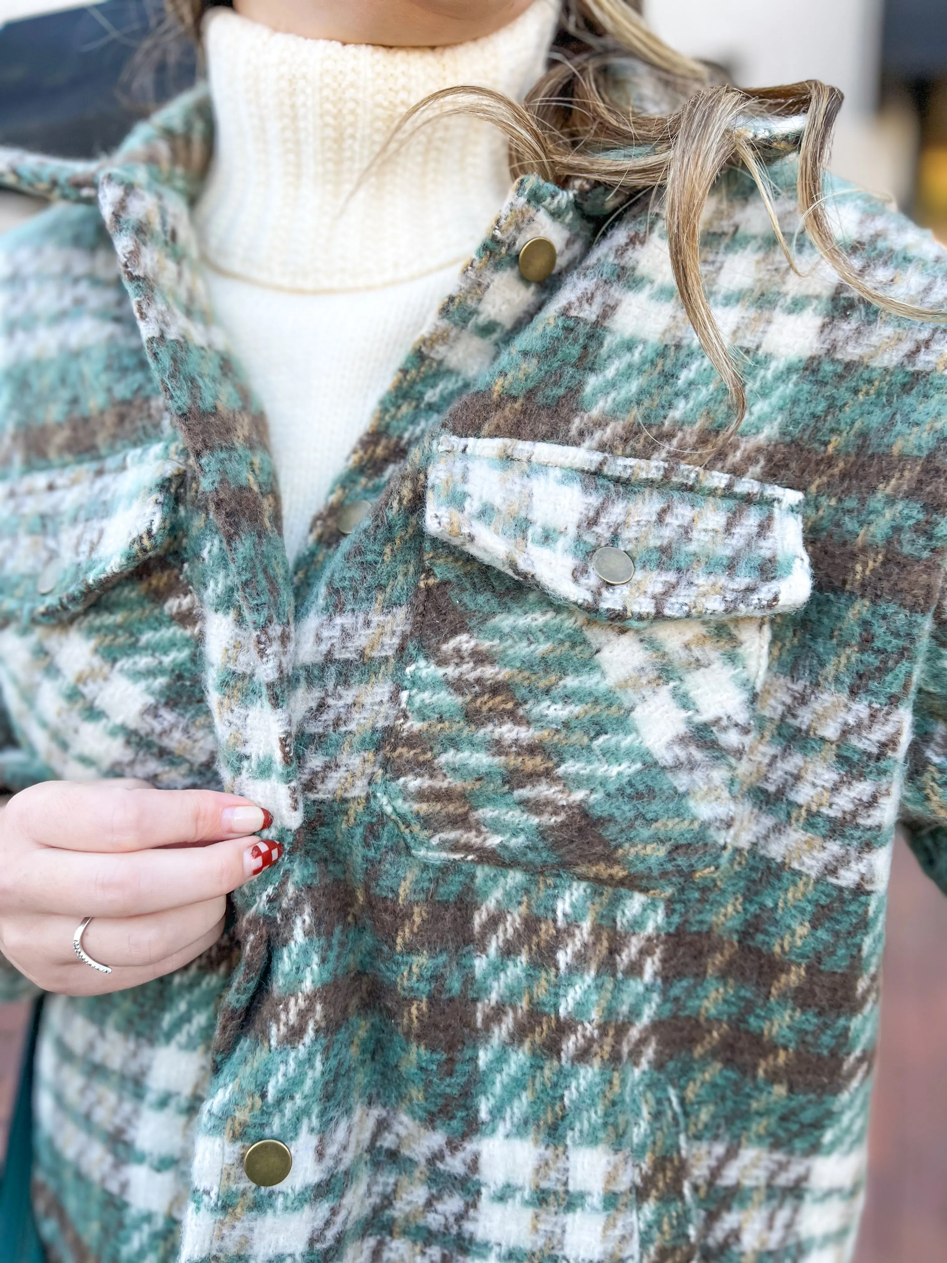 Green & Brown Plaid Jacket