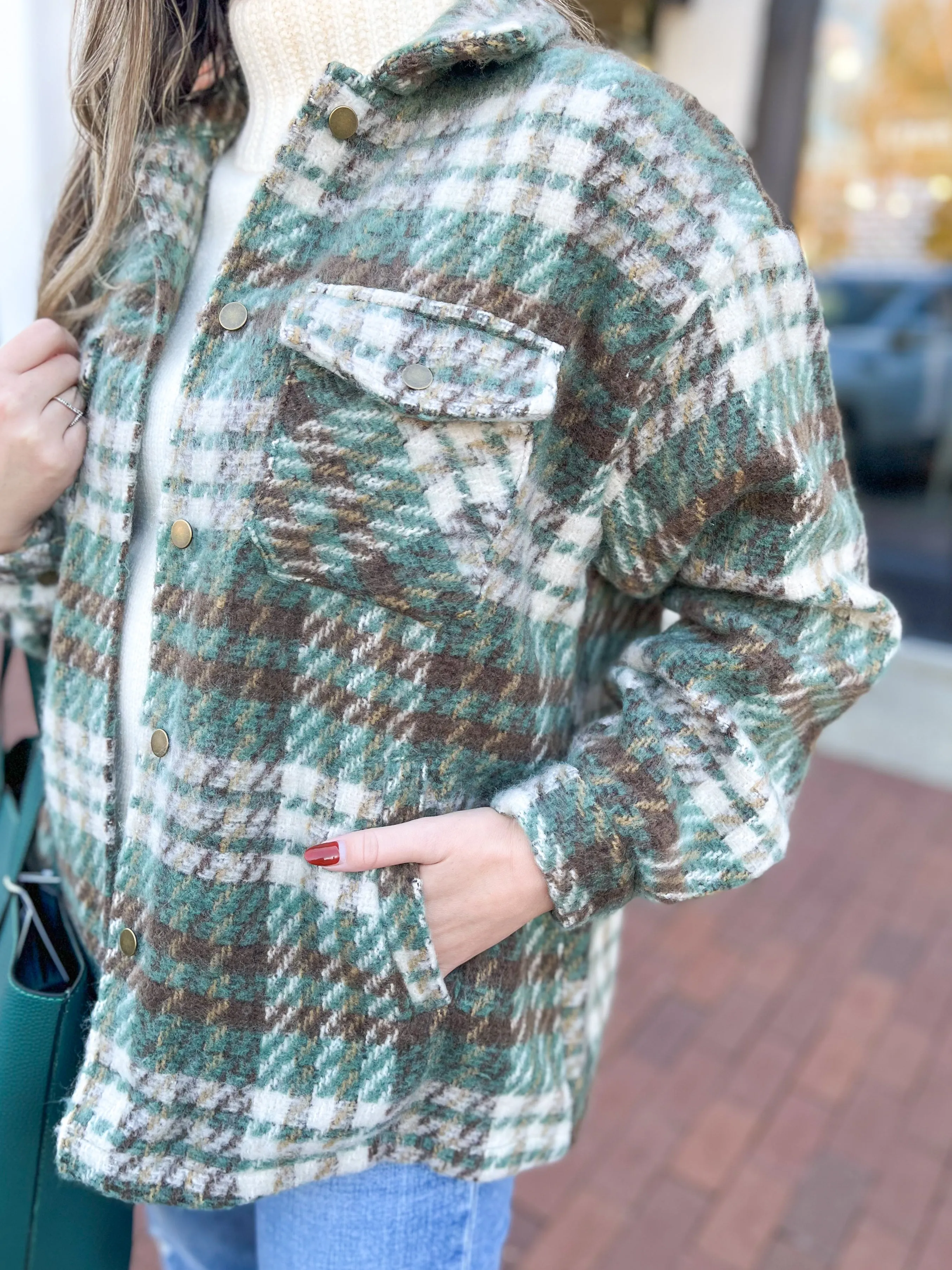 Green & Brown Plaid Jacket