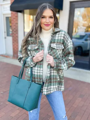 Green & Brown Plaid Jacket