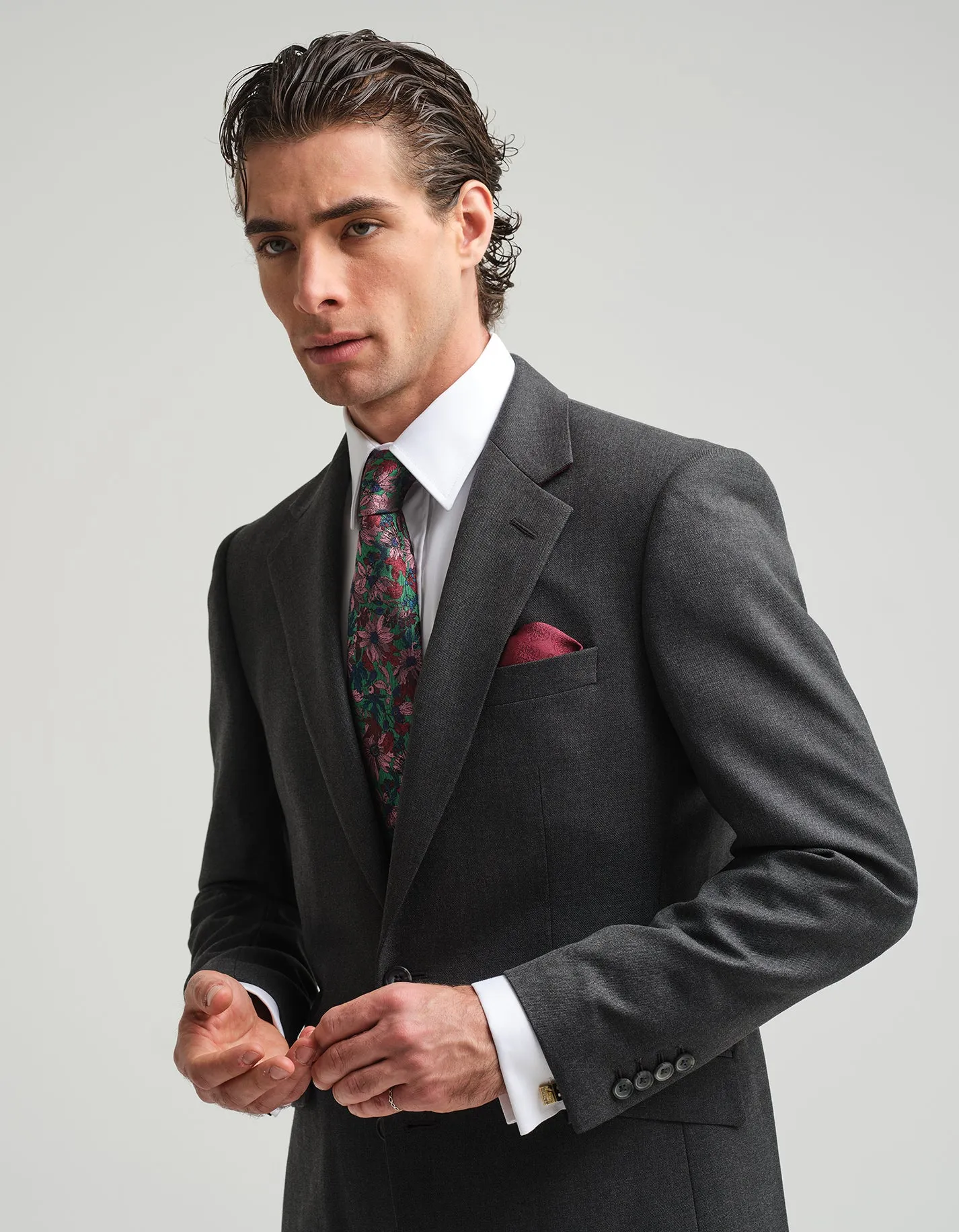 Grey Twill 2 Piece Suit