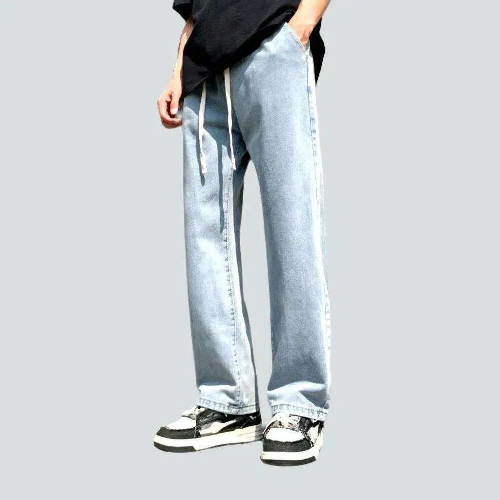 High-waist hip-hop men's denim pants