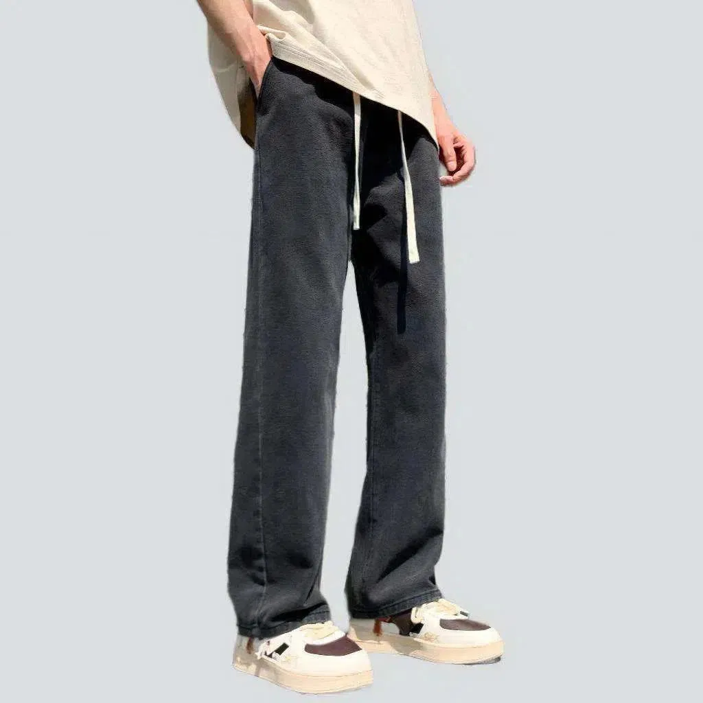 High-waist hip-hop men's denim pants