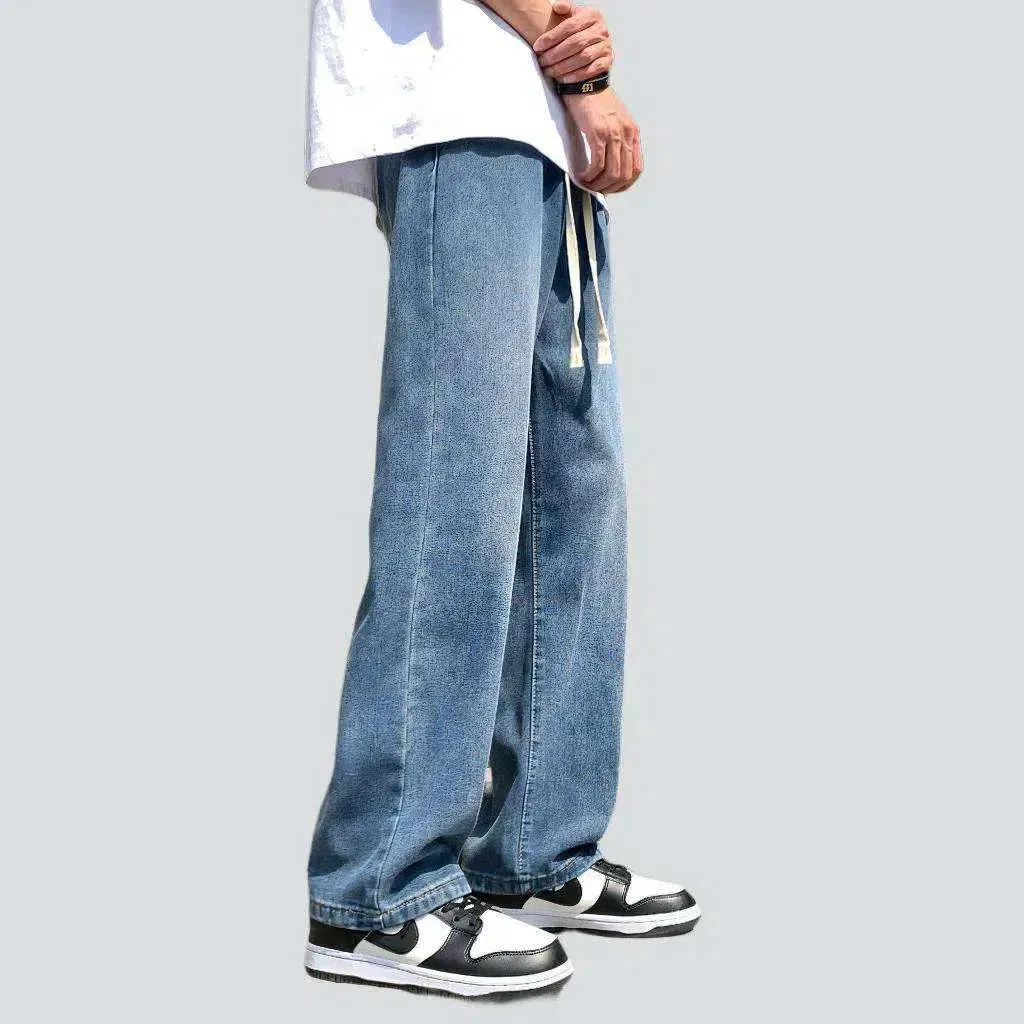 High-waist hip-hop men's denim pants