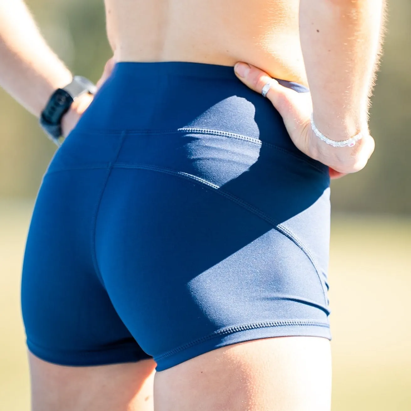 IMPI High Waisted Running Shorts - Navy