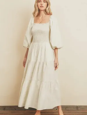 Ivory Tiered Maxi Dress