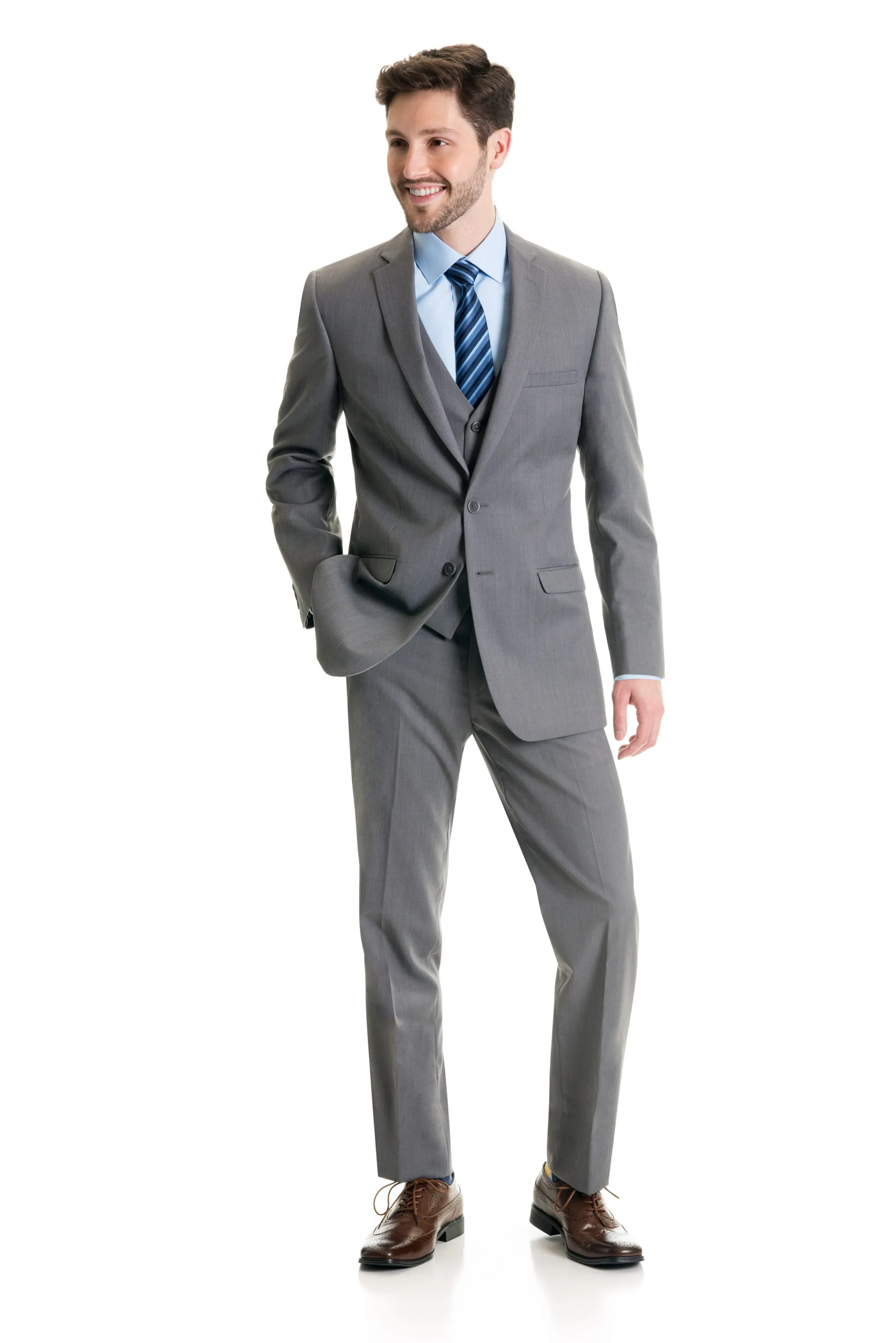 Light Grey Slim Fit Suit Coat