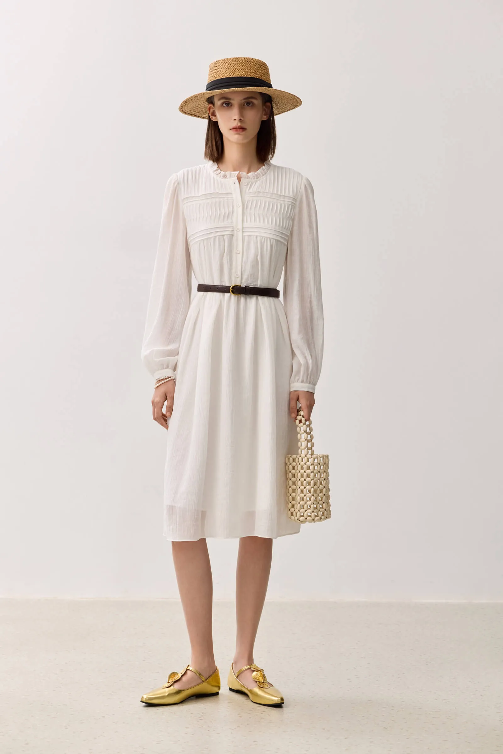 LILY Business Lace White Dress