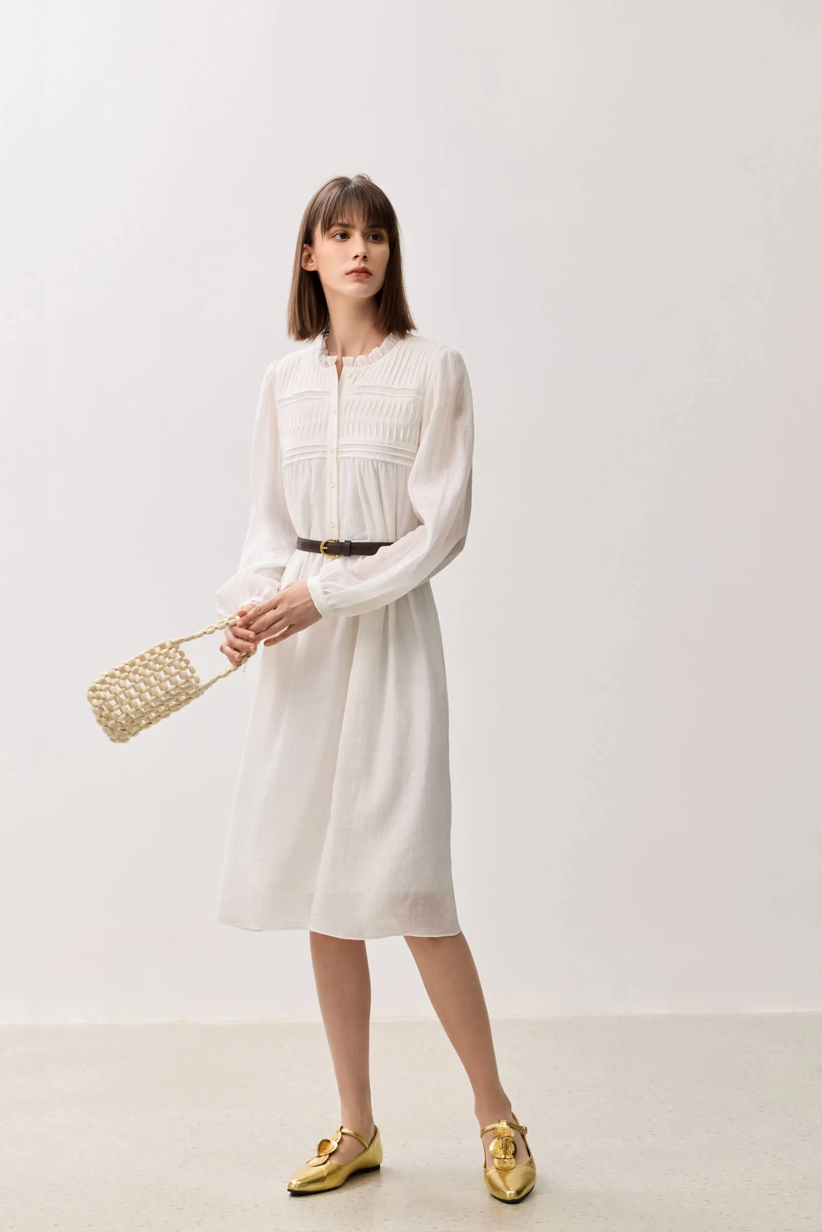 LILY Business Lace White Dress