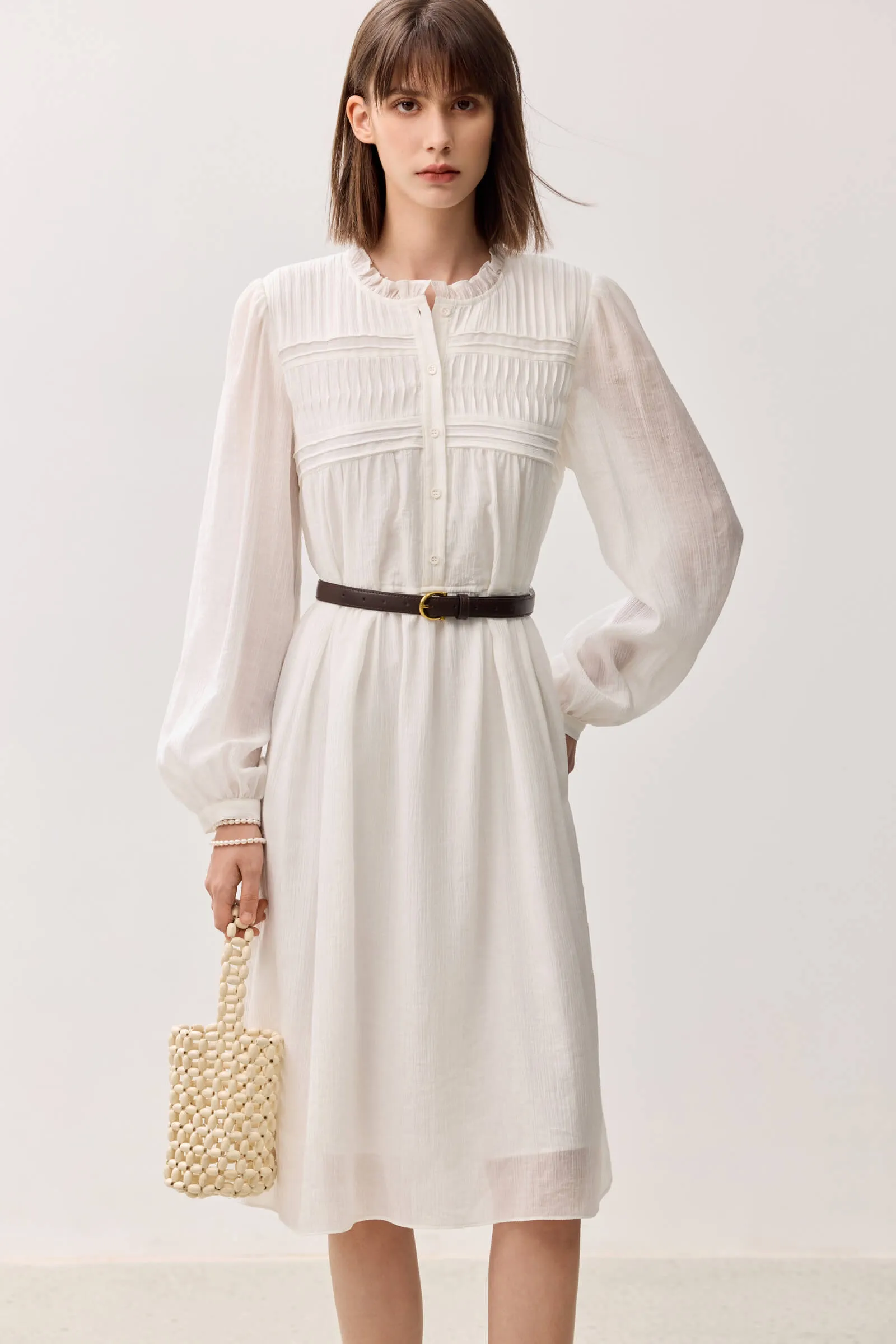 LILY Business Lace White Dress