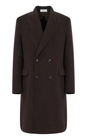 Mcaffrey Coat in Chocolate Double-Face Recycled Cashmere