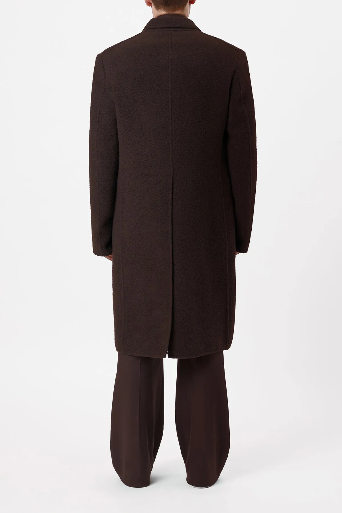 Mcaffrey Coat in Chocolate Double-Face Recycled Cashmere