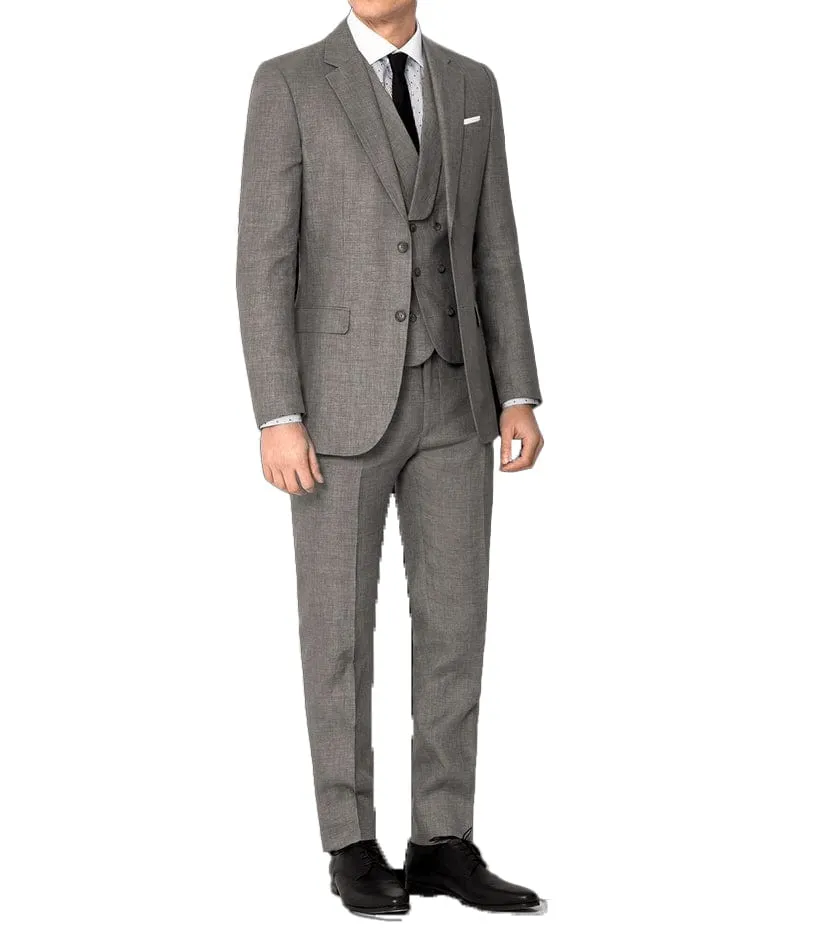 Men's 3 Pieces Linen Regular Fit Notch Lapel Fashion Suit